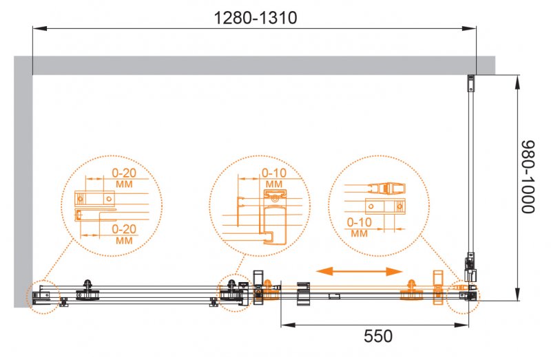 STYLUS-O-M-AH-1-160/100-C-Cr Душевой уголок STYLUS-O-M-AH-1-160/100-C-Cr Душевой уголок
