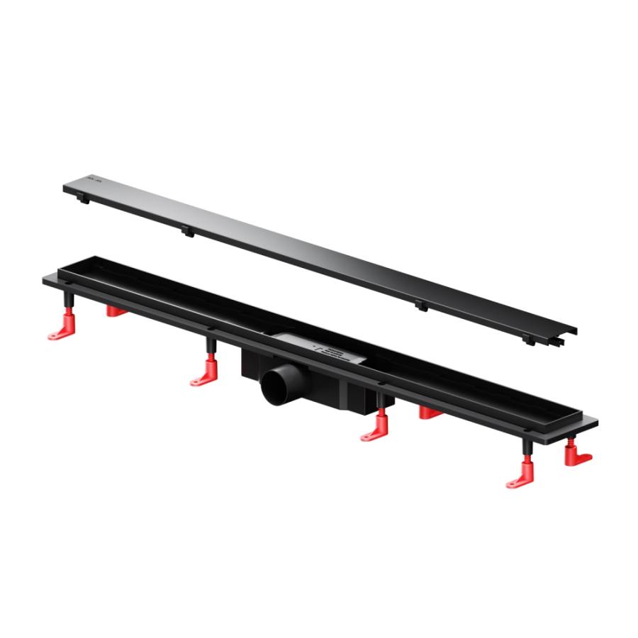 W02SC-U11-090-04BM PrimeFlow Трап для душа линейный универс затвор Tile 90см цвет черн мат W02SC-U11-090-04BM PrimeFlow Трап для душа линейный универс затвор Tile 90см цвет черн мат