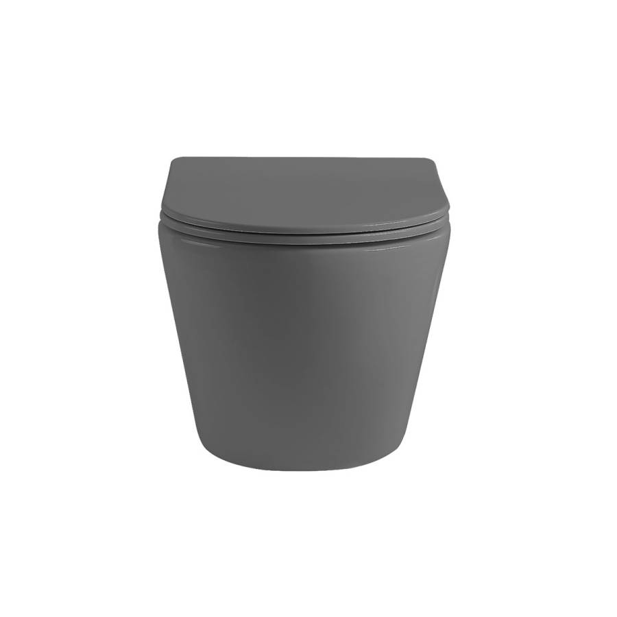 Унитаз подвесной Globo VT1-14SMA безободковый, цвет антрацит мат., ультратонкое сиденье soft-close Унитаз подвесной Globo VT1-14SMA безободковый, цвет антрацит мат., ультратонкое сиденье soft-close