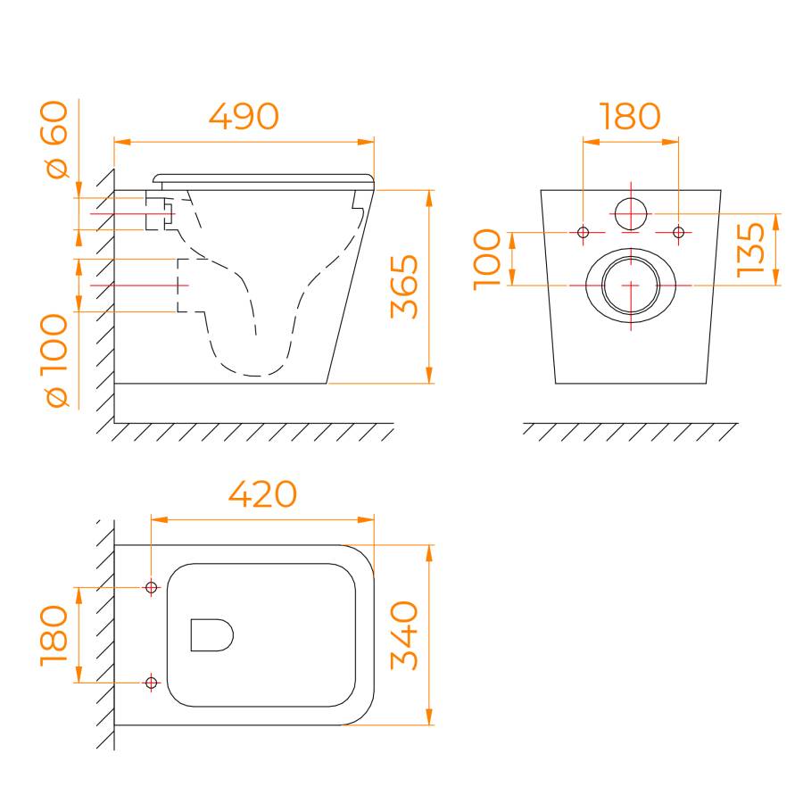 Унитаз подвесной RGW SW-45 Унитаз подвесной RGW SW-45