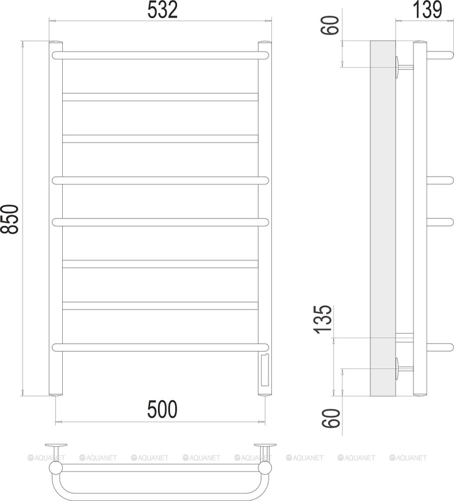 Полотенцесушитель Terminus Евромикс П8 500х850 электро Полотенцесушитель Terminus Евромикс П8 500х850 электро