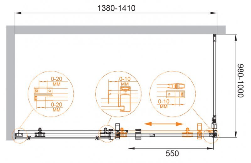 STYLUS-O-M-AH-1-160/100-C-Cr Душевой уголок STYLUS-O-M-AH-1-160/100-C-Cr Душевой уголок