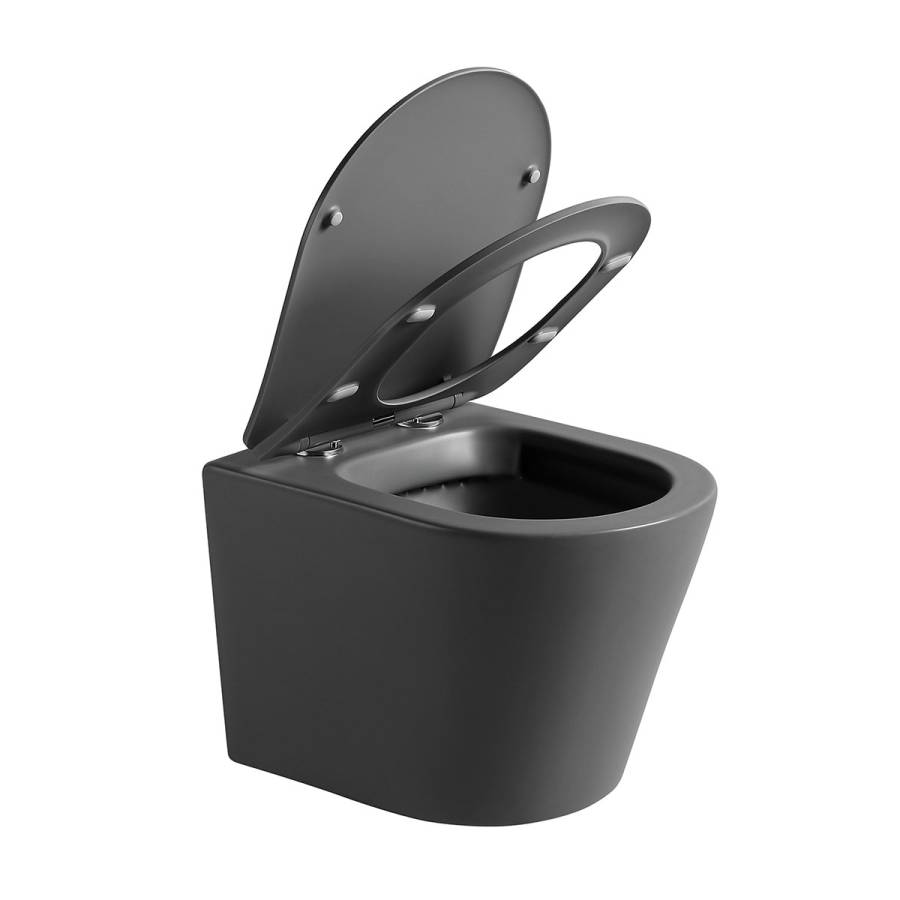 Унитаз подвесной Piatti VT1-11SMA, цвет антрацит матовый, ультратонкое soft-close сиденье Унитаз подвесной Piatti VT1-11SMA, цвет антрацит матовый, ультратонкое soft-close сиденье