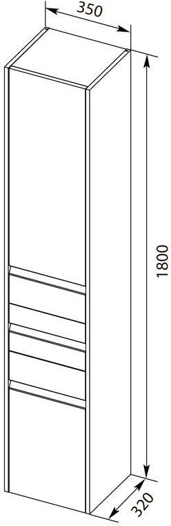 Шкаф-пенал для ванной Aquanet Палермо 35 L белый глянец Шкаф-пенал для ванной Aquanet Палермо 35 L белый глянец
