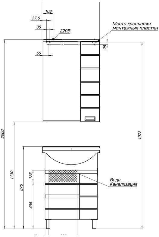 Мебель для ванной Aquanet Доминика 60 белый Мебель для ванной Aquanet Доминика 60 белый