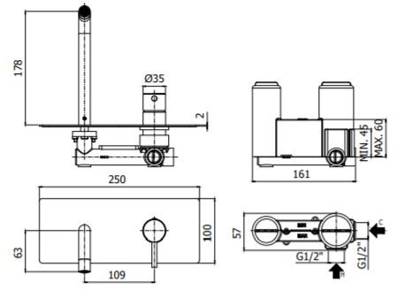 Смеситель для раковины Paffoni Light LIG105ST (с внутренней частью) сталь Смеситель для раковины Paffoni Light LIG105ST (с внутренней частью) сталь