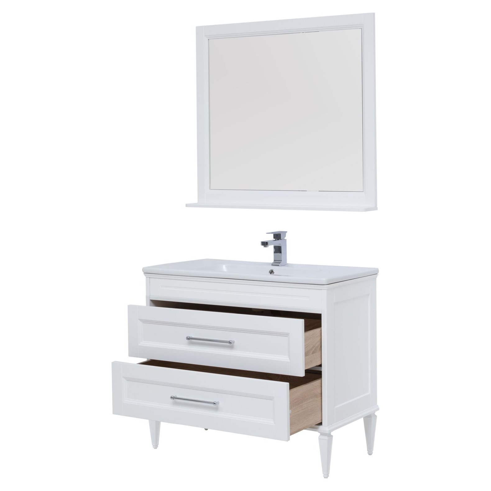 Комплект мебели для ванной Aquanet Бостон М 100 белый матовый Комплект мебели для ванной Aquanet Бостон М 100 белый матовый