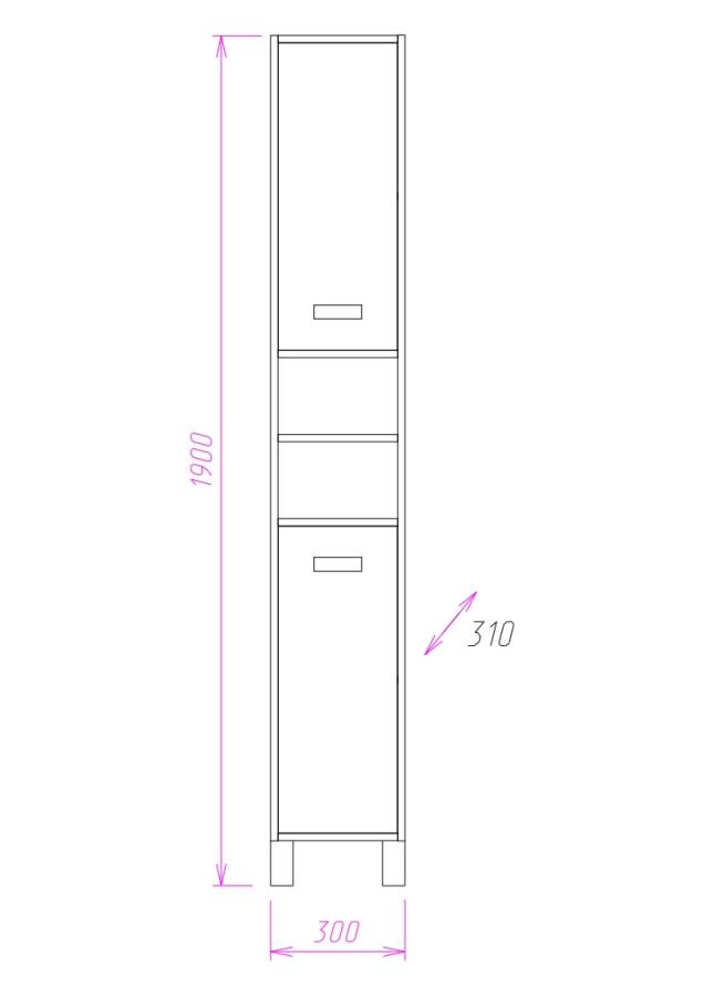 Пенал Onika Гамма 30 напольный, ясень шимо/венге, универсальный Пенал Onika Гамма 30 напольный, ясень шимо/венге, универсальный