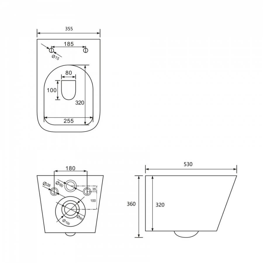 Подвесной унитаз Abber Rechteck AC1201T с микролифтом Подвесной унитаз Abber Rechteck AC1201T с микролифтом