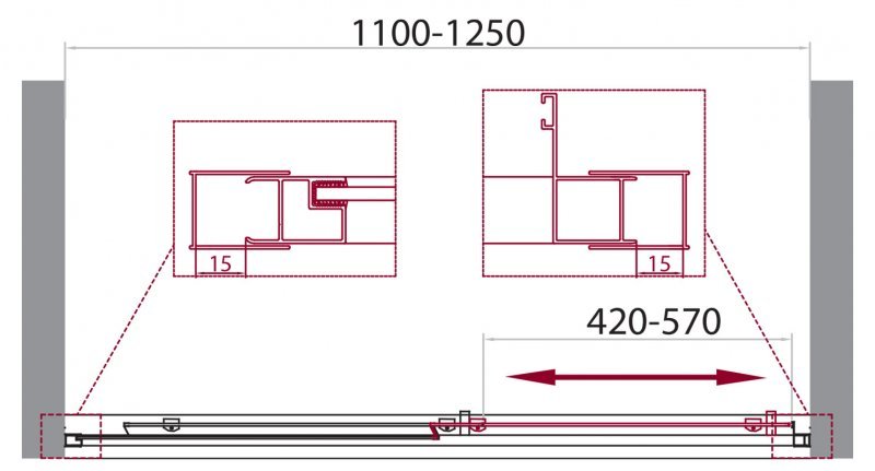 Душевая дверь BelBagno UNIQUE-BF-1-100/115-M-Cr Душевая дверь BelBagno UNIQUE-BF-1-100/115-M-Cr