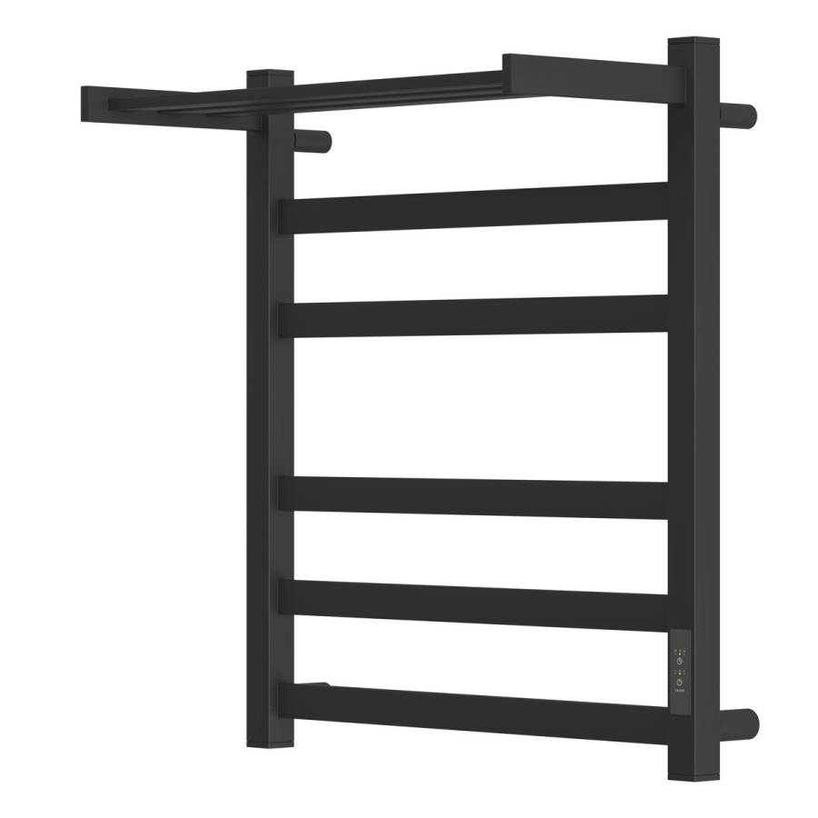 Полотенцесушитель электрический Point Меркурий PN83856PB П5 500x600 с полкой, диммер справа, черный Полотенцесушитель электрический Point Меркурий PN83856PB П5 500x600 с полкой, диммер справа, черный