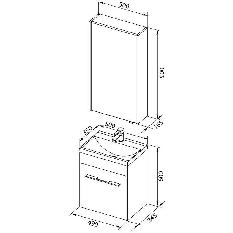 Мебель для ванной Aquanet Августа 50 белый Мебель для ванной Aquanet Августа 50 белый