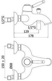 Смеситель для ванны с душем Paffoni Giorgia GI022CR