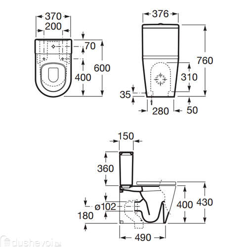 Чаша наполь. унитаза ROCA Inspira, универсальный выпуск, 7342528000 Чаша наполь. унитаза ROCA Inspira, универсальный выпуск, 7342528000