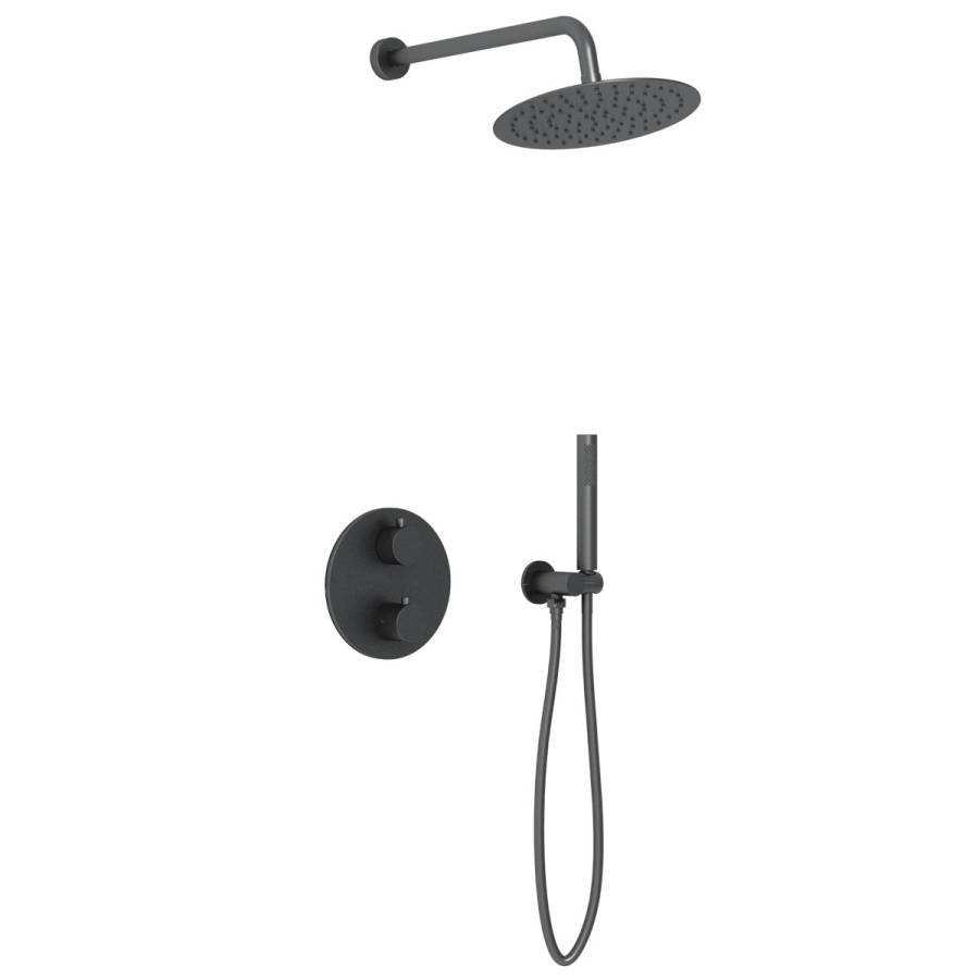 Душевой комплект VSFW-101TMB термостатический встраиваемый, двухрежимный, черный Душевой комплект VSFW-101TMB термостатический встраиваемый, двухрежимный, черный