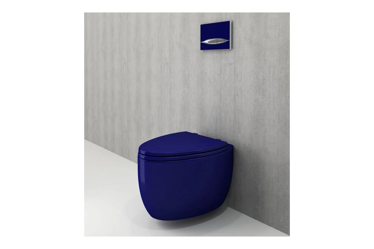 Сиденье с крышкой Etna, полиэстер, плав.опускание, глян.синий, A0325-010, шт Сиденье с крышкой Etna, полиэстер, плав.опускание, глян.синий, A0325-010, шт