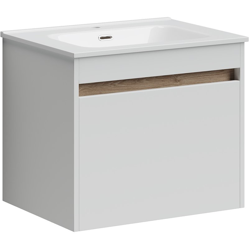 Тумба подвесная SANCOS Smart 590х450х500, c двумя ящиками оснащенными доводчиками, белый глянец , арт. SM60W Тумба подвесная SANCOS Smart 590х450х500, c двумя ящиками оснащенными доводчиками, белый глянец , арт. SM60W