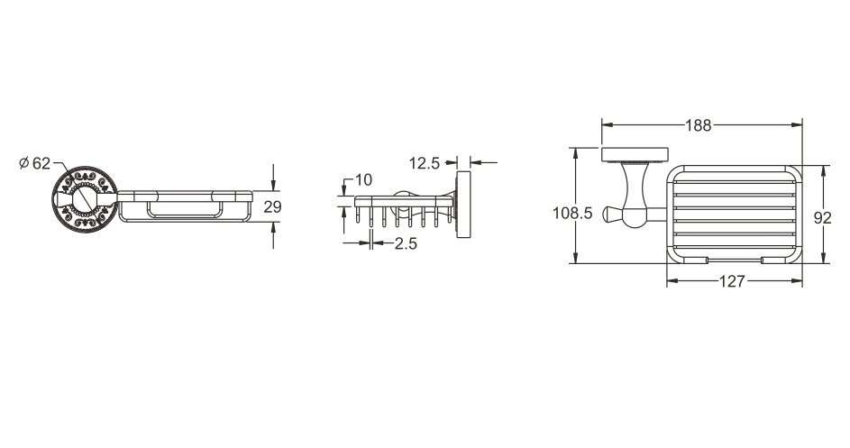 Мыльница, RG1004Q Rose, Бронза Мыльница, RG1004Q Rose, Бронза