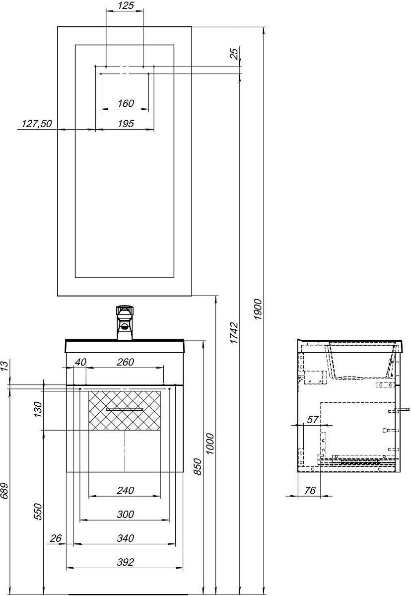 Мебель для ванной Aquanet Нота 40 белый Мебель для ванной Aquanet Нота 40 белый