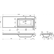 Комплект мебели Dallas Luxe 1400х482 правосторонний подвесной 1 ящик (ШхГхВ) 748х476х430 Комплект мебели Dallas Luxe 1400х482 правосторонний подвесной 1 ящик (ШхГхВ) 748х476х430