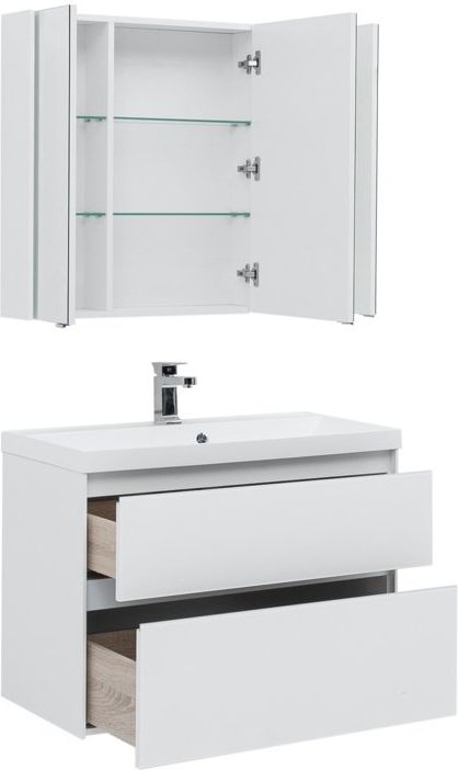 Мебель для ванной Aquanet Гласс 90 белый Мебель для ванной Aquanet Гласс 90 белый