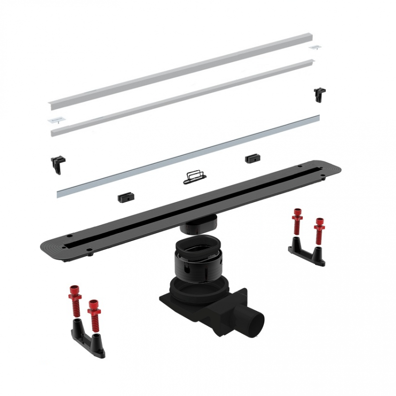 13100031 Линейный трап 450 мм CONFLUO PREMIUM SLIM LINE, ультратонкая модель с дизайн-вставкой Slim Исполнение: Матовый хром  13100031 Линейный трап 450 мм CONFLUO PREMIUM SLIM LINE, ультратонкая модель с дизайн-вставкой Slim Исполнение: Матовый хром