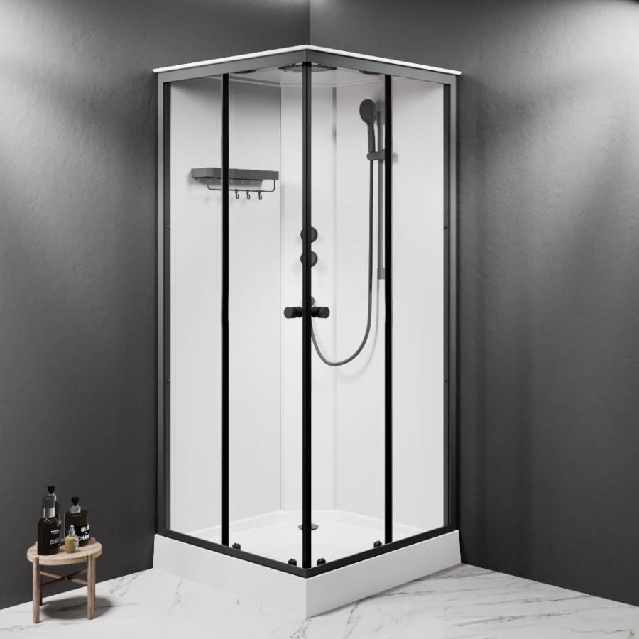 W94C-403-090BT X-Joy Square кабина душевая  90x90,  профиль мат.черный, стекло прозрачное W94C-403-090BT X-Joy Square кабина душевая  90x90,  профиль мат.черный, стекло прозрачное