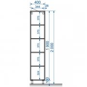 Пенал напольный Dallas Luxe левосторонний (ШхГхВ) 400х340х2000