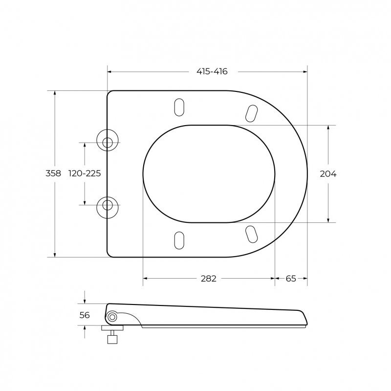 CZR-265-CBR Чаша унитаза приставного безободкового, P-trap, полное примыкание к стене  CZR-265-CBR Чаша унитаза приставного безободкового, P-trap, полное примыкание к стене