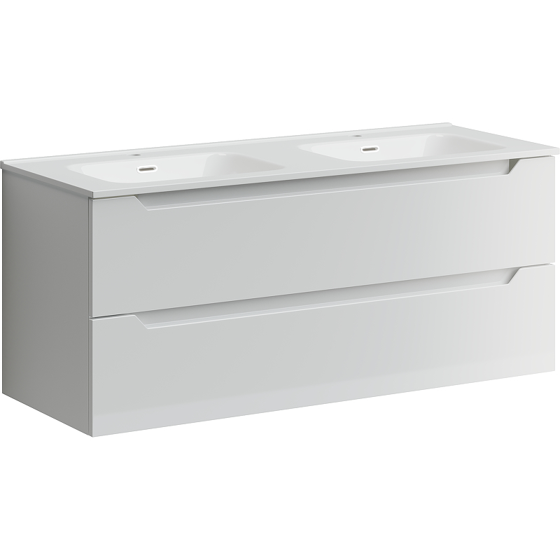 Тумба подвесная SANCOS Norma 2.0 1190х450х500, c двумя ящиками оснащенными доводчиками, белый глянец , арт. NR2.120-2W Тумба подвесная SANCOS Norma 2.0 1190х450х500, c двумя ящиками оснащенными доводчиками, белый глянец , арт. NR2.120-2W