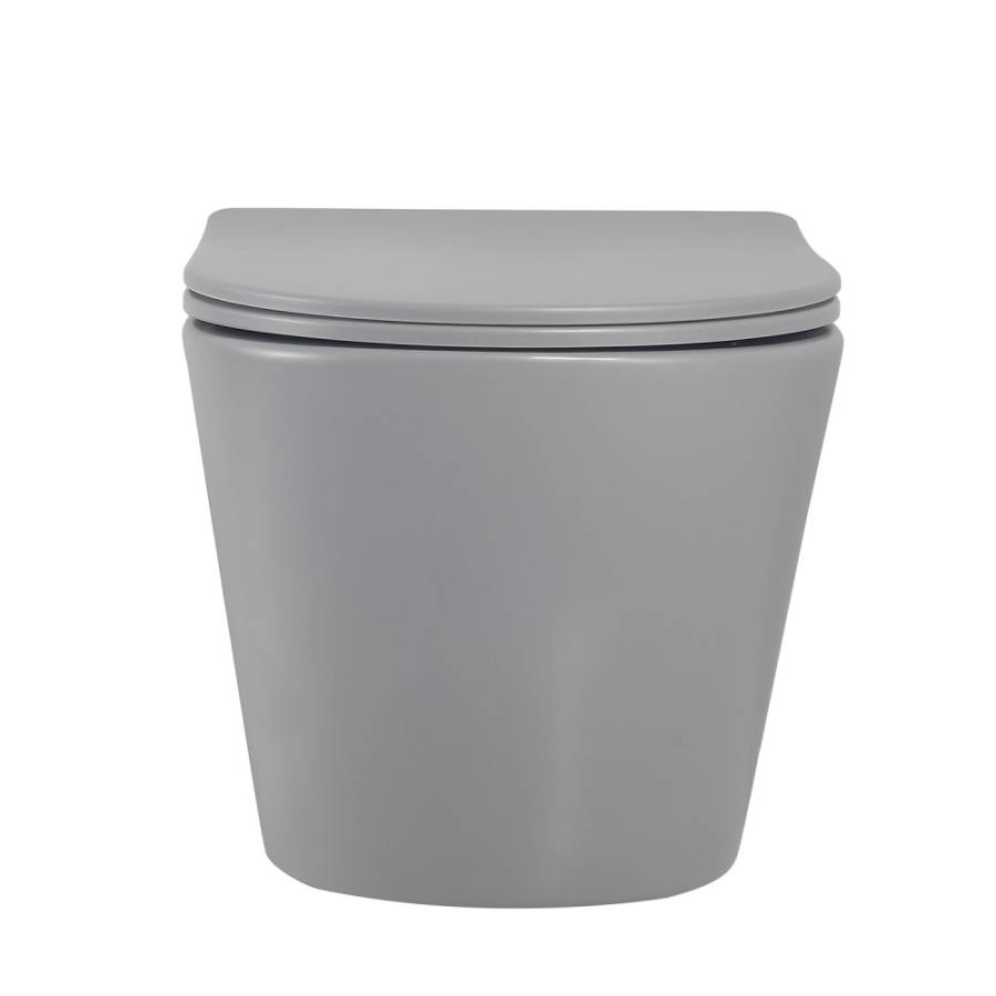 Унитаз ABBER Bequem AC1102MG подвесной серый матовый, безободковый Унитаз ABBER Bequem AC1102MG подвесной серый матовый, безободковый