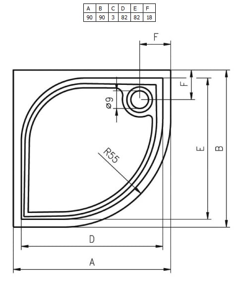 Душевой поддон из литьевого мрамора Riho Kolping DB14 90x90 R55 белый + сифон DB1400500000000 Душевой поддон из литьевого мрамора Riho Kolping DB14 90x90 R55 белый + сифон DB1400500000000