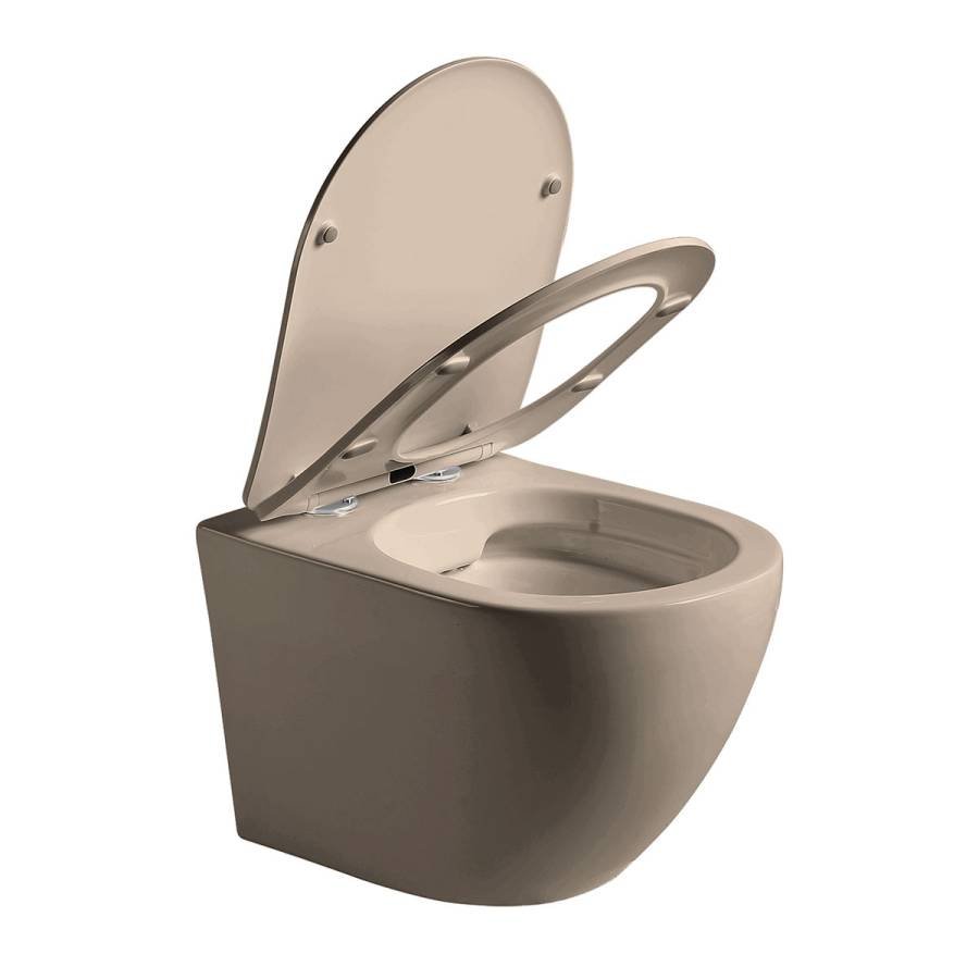 Унитаз подвесной Globo VT1-14SMC безободковый, цвет капучино мат., ультратонкое сиденье soft-close Унитаз подвесной Globo VT1-14SMC безободковый, цвет капучино мат., ультратонкое сиденье soft-close