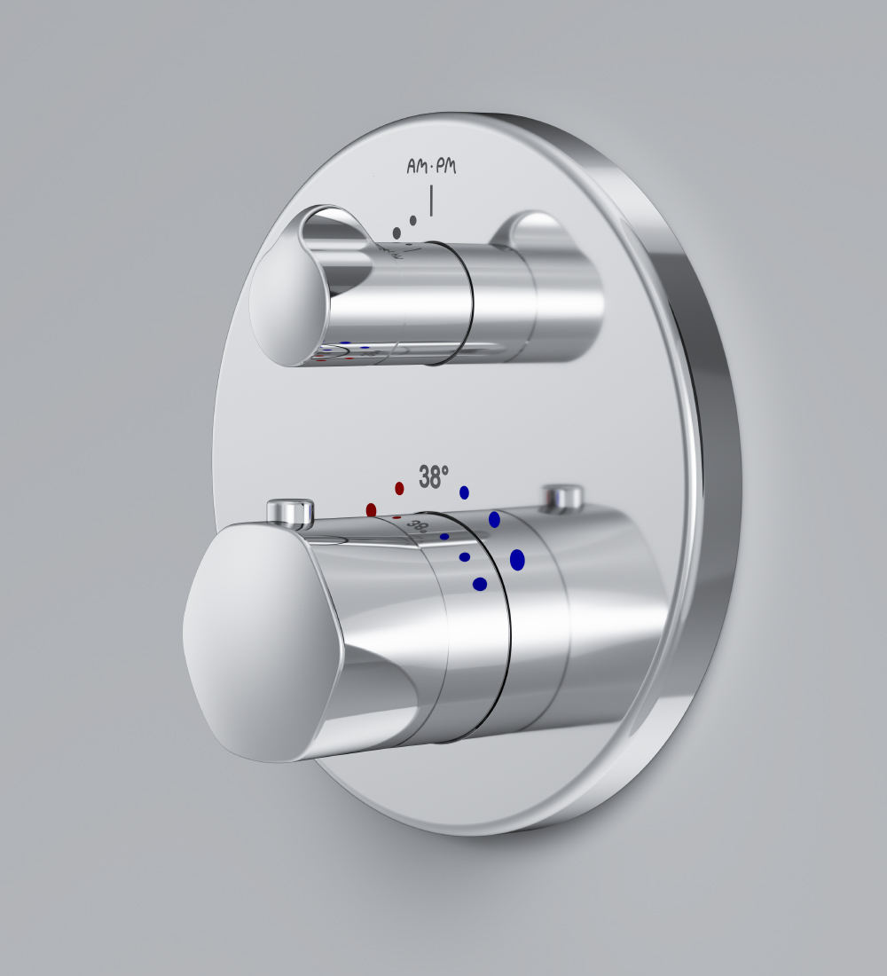 Смеситель Для ванны и душа с термостатом, монтируемый в стену F9085500 Gem Смеситель Для ванны и душа с термостатом, монтируемый в стену F9085500 Gem