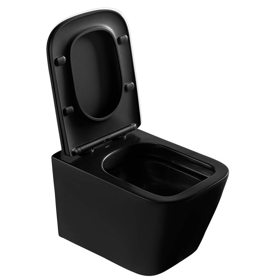 Унитаз ABBER Rechteck AC1200MB подвесной черный матовый, безободковый Унитаз ABBER Rechteck AC1200MB подвесной черный матовый, безободковый