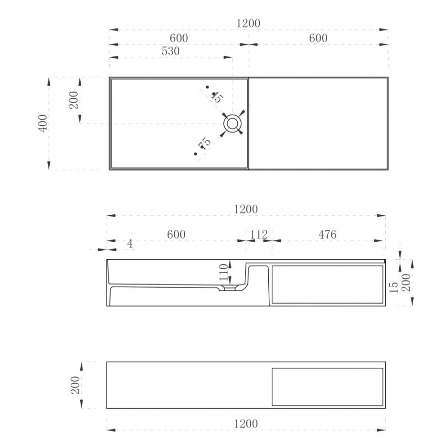 Тумба с раковиной ABBER Stein AS2649-1.2 подвесная, белая матовая Тумба с раковиной ABBER Stein AS2649-1.2 подвесная, белая матовая