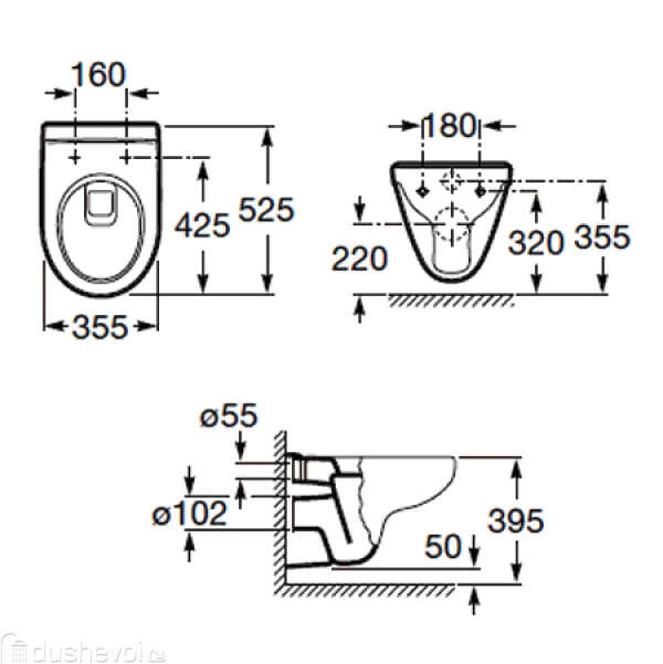 Подвесной унитаз Roca Victoria 34630300R без сиденья Подвесной унитаз Roca Victoria 34630300R без сиденья