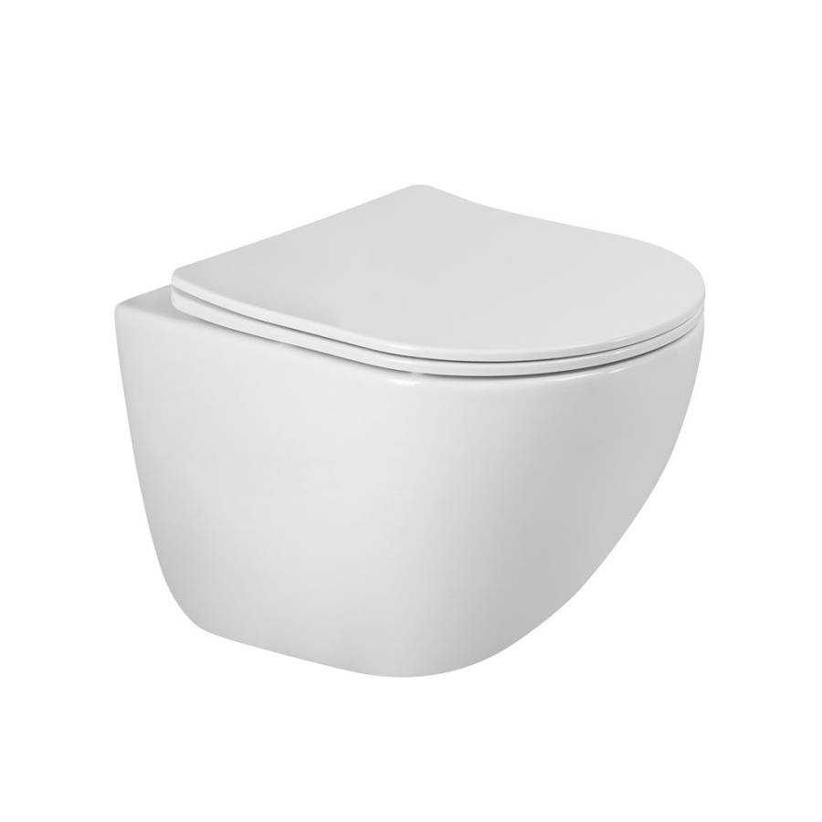 AMANDA-TOR Унитаз подвесной безободковый  со смывом "Торнадо", с сиденьем дюропласт soft close, BB051CH-TOR-FC/SC AMANDA-TOR Унитаз подвесной безободковый  со смывом "Торнадо", с сиденьем дюропласт soft close, BB051CH-TOR-FC/SC