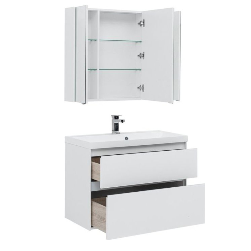 Мебель для ванной Aquanet Гласс 90 белый Мебель для ванной Aquanet Гласс 90 белый