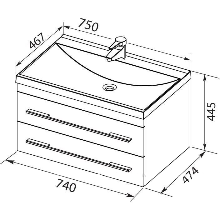 Мебель для ванной Aquanet Верона 75 черный матовый Мебель для ванной Aquanet Верона 75 черный матовый
