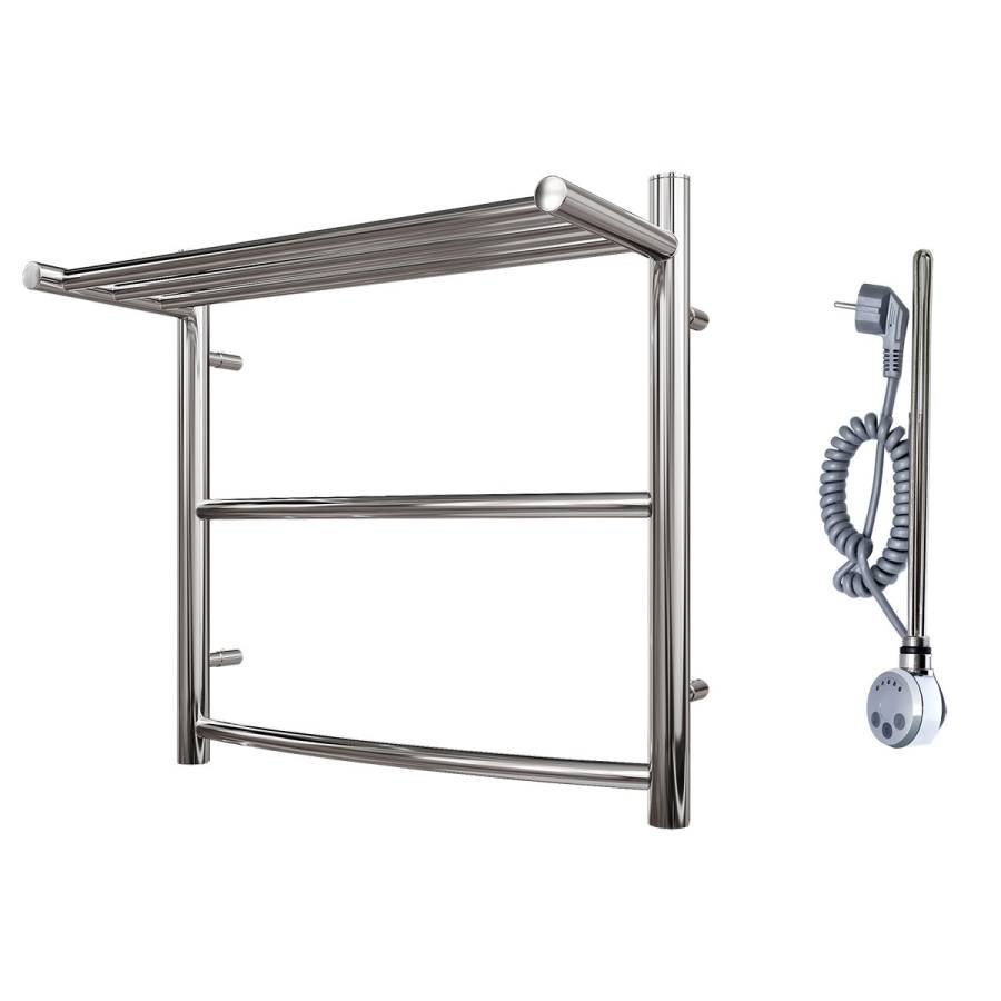 Полотенцесушитель электрический Point Афина PN04155PE П2 500x500 с полкой левый/правый, хром Полотенцесушитель электрический Point Афина PN04155PE П2 500x500 с полкой левый/правый, хром