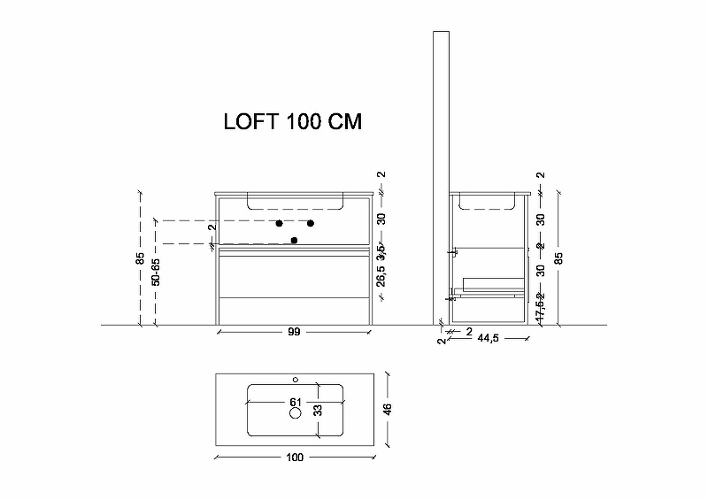 Ящик под консоль LOFT 100 Антрацит, 1 полка 894-100-A Boheme Ящик под консоль LOFT 100 Антрацит, 1 полка 894-100-A Boheme