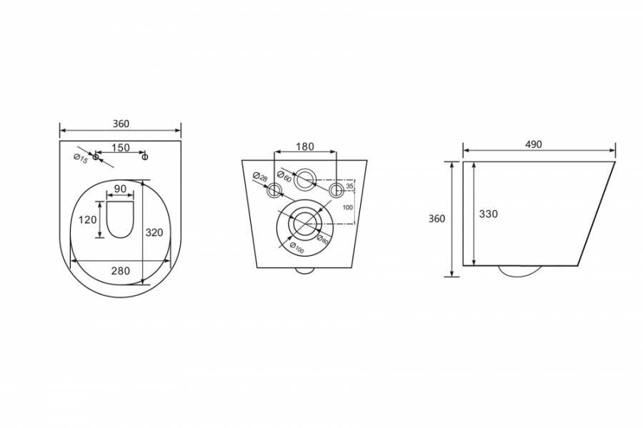 Подвесной унитаз Abber Bequem AC1102 Подвесной унитаз Abber Bequem AC1102