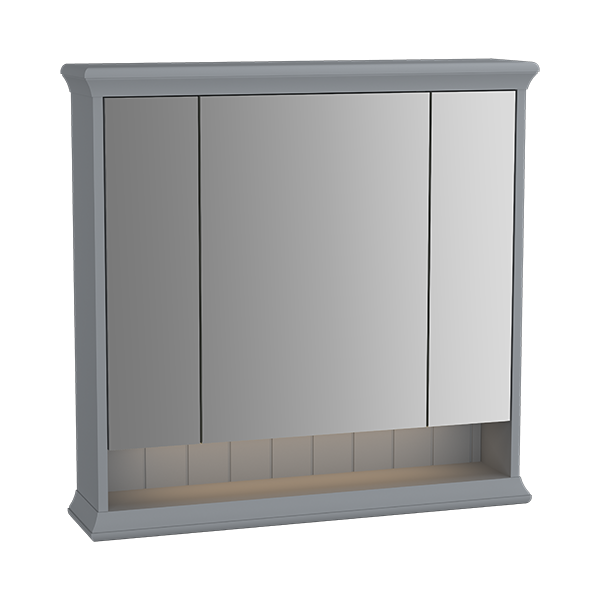 Шкаф Valarte 80 см с зеркальными дверцами, с LED подсветкой, цвет серый матовый Шкаф Valarte 80 см с зеркальными дверцами, с LED подсветкой, цвет серый матовый