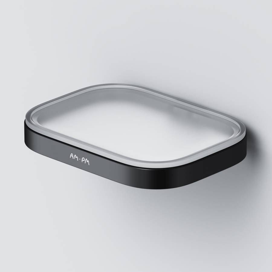 A8F34222 Func Стеклянная мыльница с настенным держателем, черный A8F34222 Func Стеклянная мыльница с настенным держателем, черный