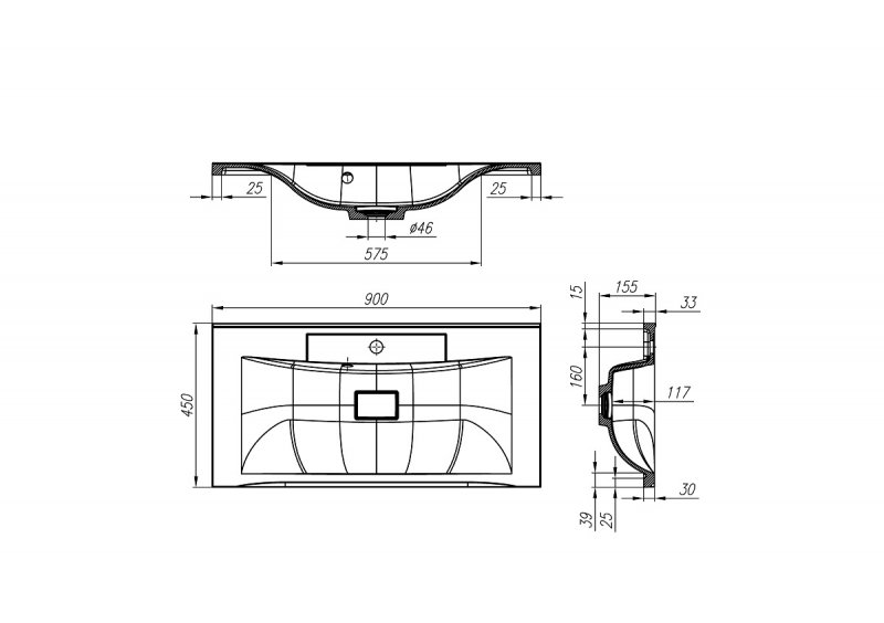 Тумба с раковиной подвесная BelBagno MARINO-H60 90 Rovere Moro, раковина белая Тумба с раковиной подвесная BelBagno MARINO-H60 90 Rovere Moro, раковина белая