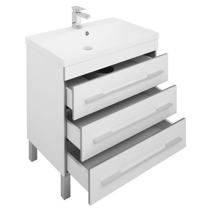 Мебель для ванной Aquanet Верона NEW 75 белый (напольный 3 ящика) Мебель для ванной Aquanet Верона NEW 75 белый (напольный 3 ящика)