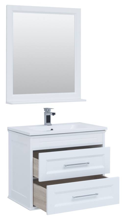 Мебель для ванной Aquanet Бостон М 80 белый( лит. мрамор) Мебель для ванной Aquanet Бостон М 80 белый( лит. мрамор)