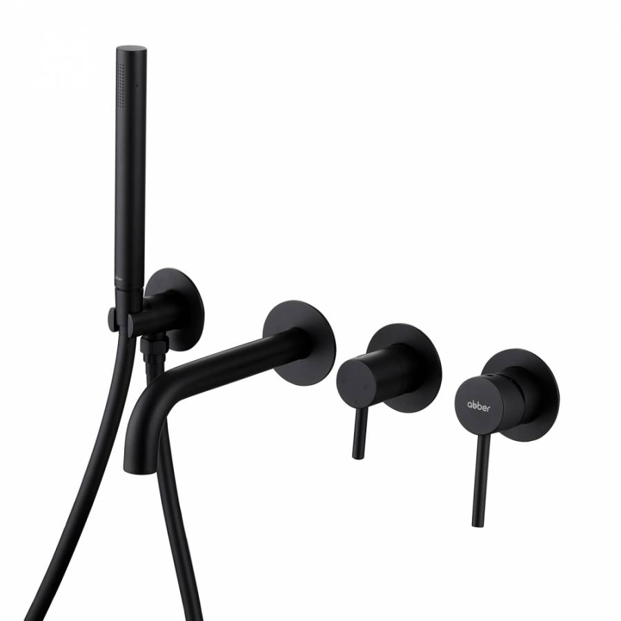 Смеситель ABBER Wasser Kreis AF8130B для ванны скрытого монтажа, черный матовый Смеситель ABBER Wasser Kreis AF8130B для ванны скрытого монтажа, черный матовый