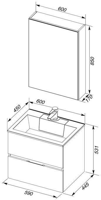 Мебель для ванной Aquanet Алвита 60 белый Мебель для ванной Aquanet Алвита 60 белый